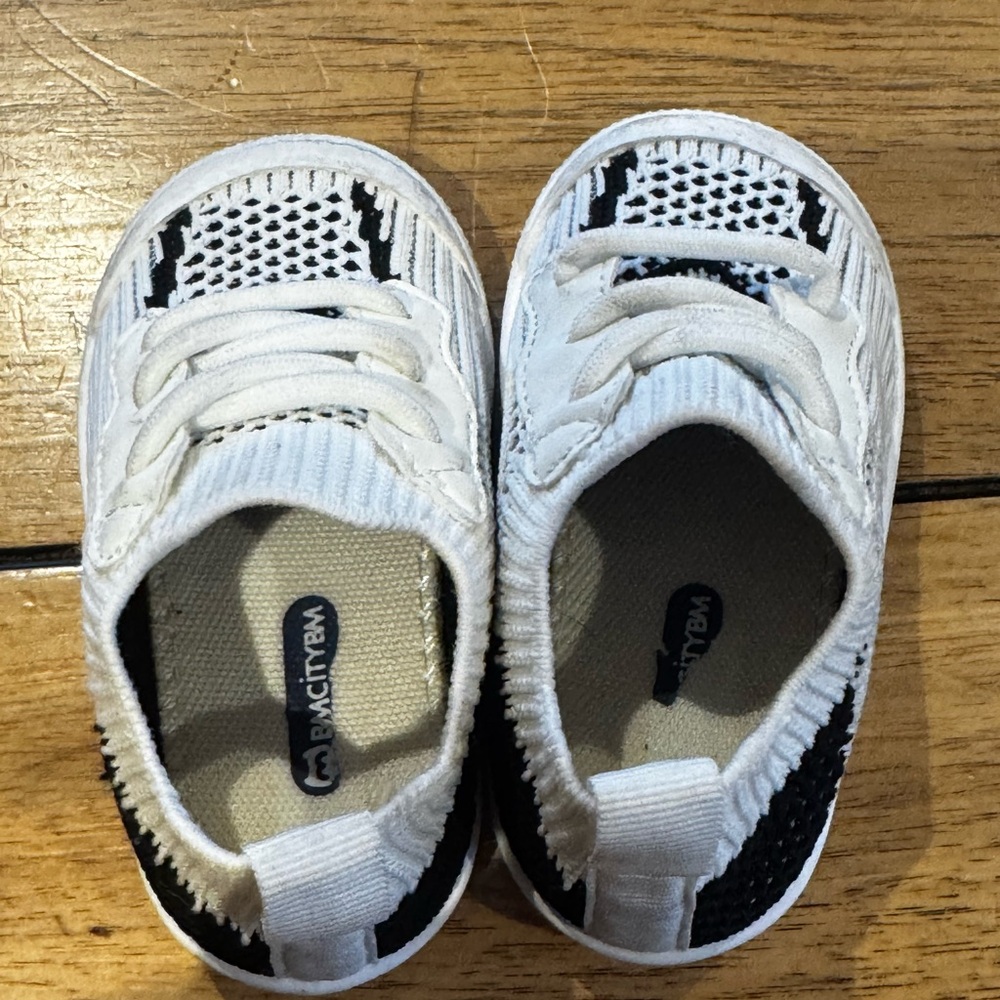 Kids Black and White Shoes